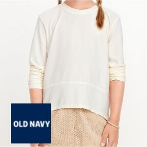 Old Navy Long-Sleeve Performance Too Cream Girls Large 10 - 12 NWT
